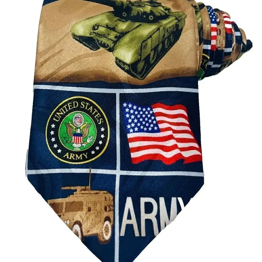 Steven Harris Mens United States Army Military Necktie Patriotic EUC